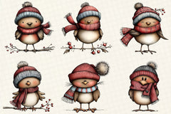 Whimsical Christmas Bird Clipart Bundle - CraftNest - Digital Crafting and Art