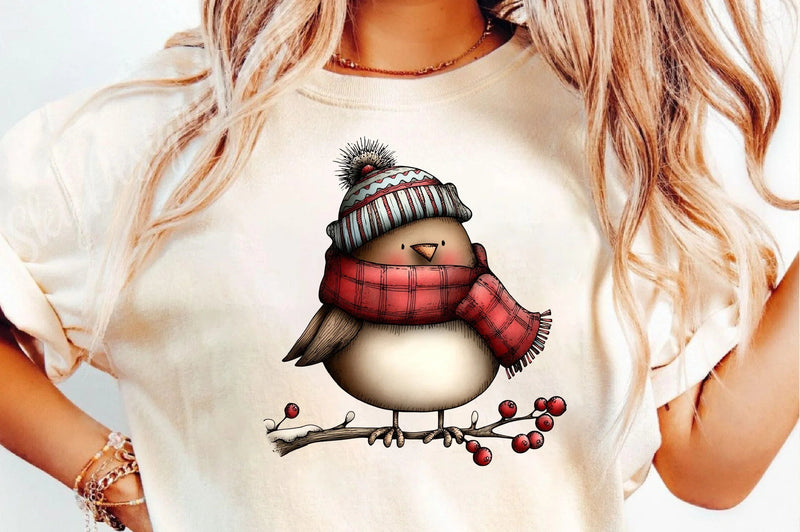 Whimsical Christmas Bird Clipart Bundle - CraftNest - Digital Crafting and Art