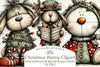 Whimsical Christmas Bunny Clipart Bundle