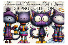 Whimsical Christmas Cat Clipart Bundle - CraftNest - Digital Crafting and Art