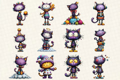 Whimsical Christmas Cat Clipart Bundle - CraftNest - Digital Crafting and Art