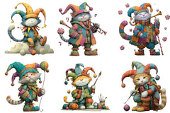 Whimsical Christmas Cat Clipart Bundle - CraftNest - Digital Crafting and Art