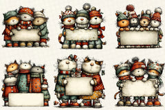 Whimsical Christmas Cats Clipart Bundle - CraftNest - Digital Crafting and Art
