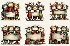 Whimsical Christmas Cats Clipart Bundle - CraftNest - Digital Crafting and Art