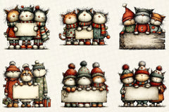 Whimsical Christmas Cats Clipart Bundle - CraftNest - Digital Crafting and Art