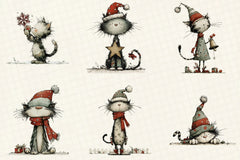 Whimsical Christmas Cats Clipart Bundle - CraftNest - Digital Crafting and Art