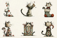 Whimsical Christmas Cats Clipart Bundle - CraftNest - Digital Crafting and Art