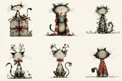 Whimsical Christmas Cats Clipart Bundle - CraftNest - Digital Crafting and Art