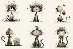 Whimsical Christmas Cats Clipart Bundle - CraftNest - Digital Crafting and Art