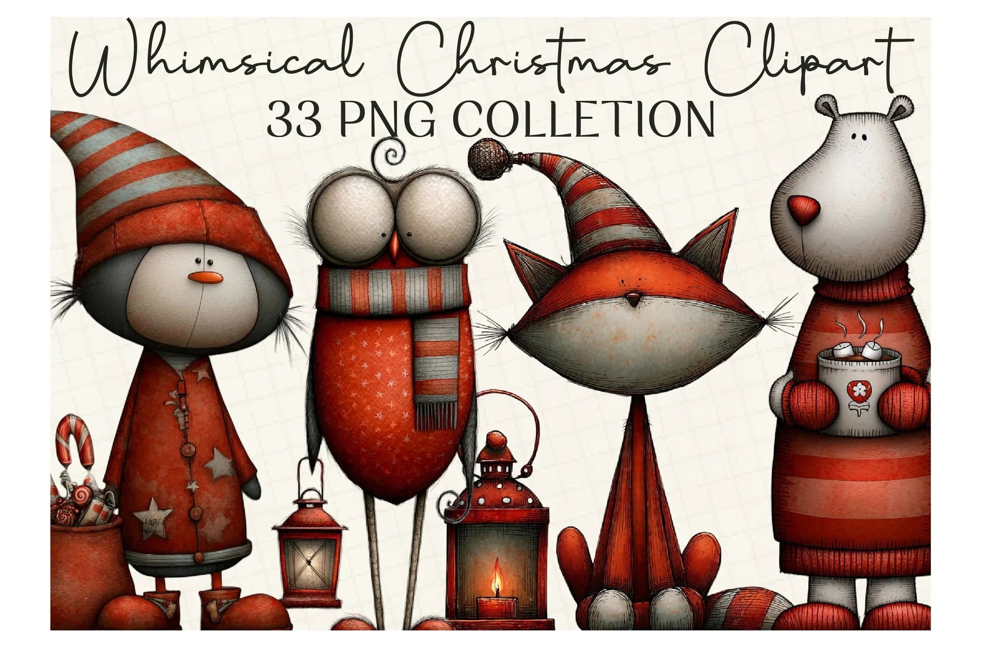 Whimsical Christmas Clipart Bundle - CraftNest - Digital Crafting and Art