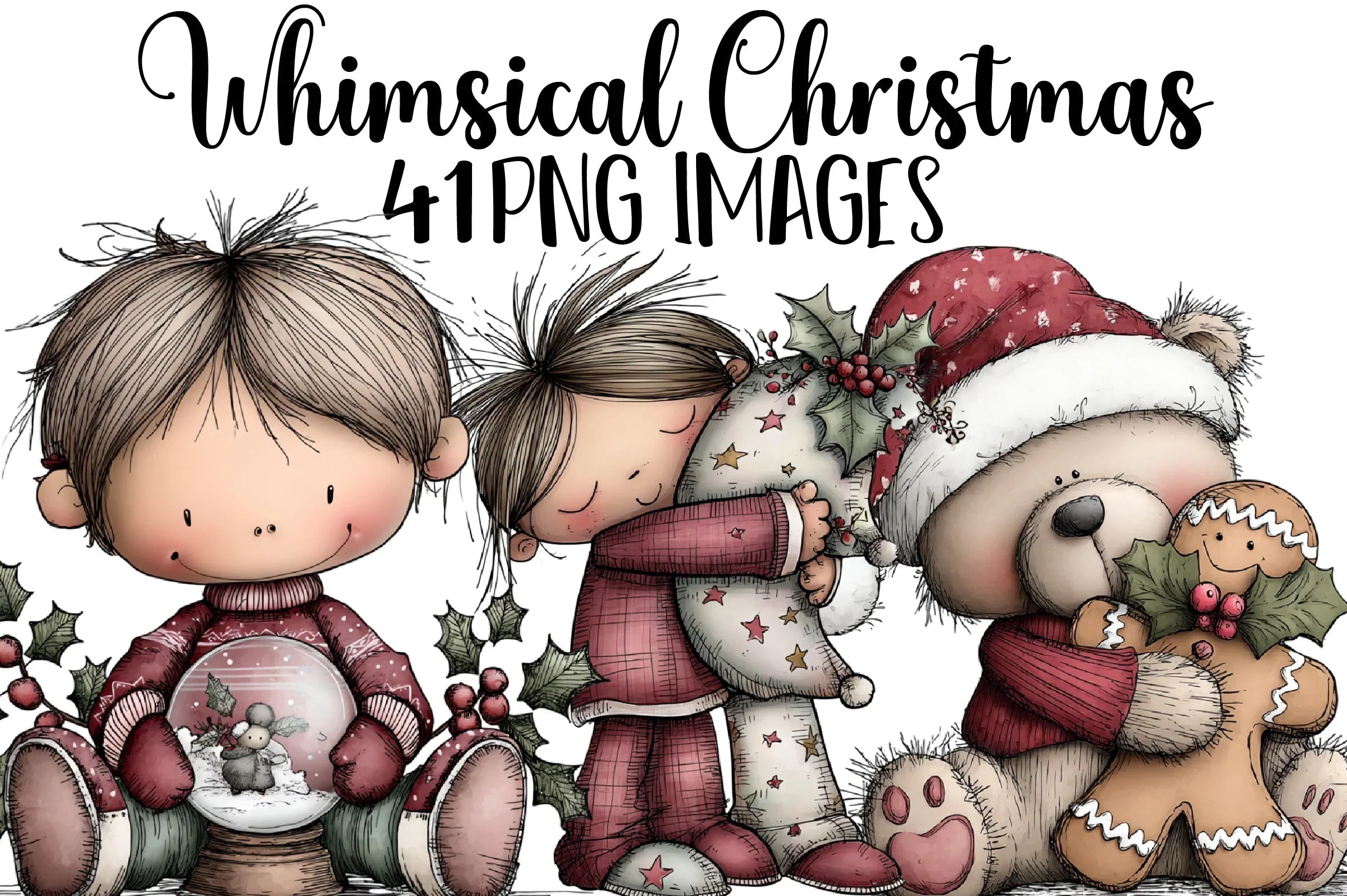 Whimsical Christmas Clipart Bundle - CraftNest - Digital Crafting and Art