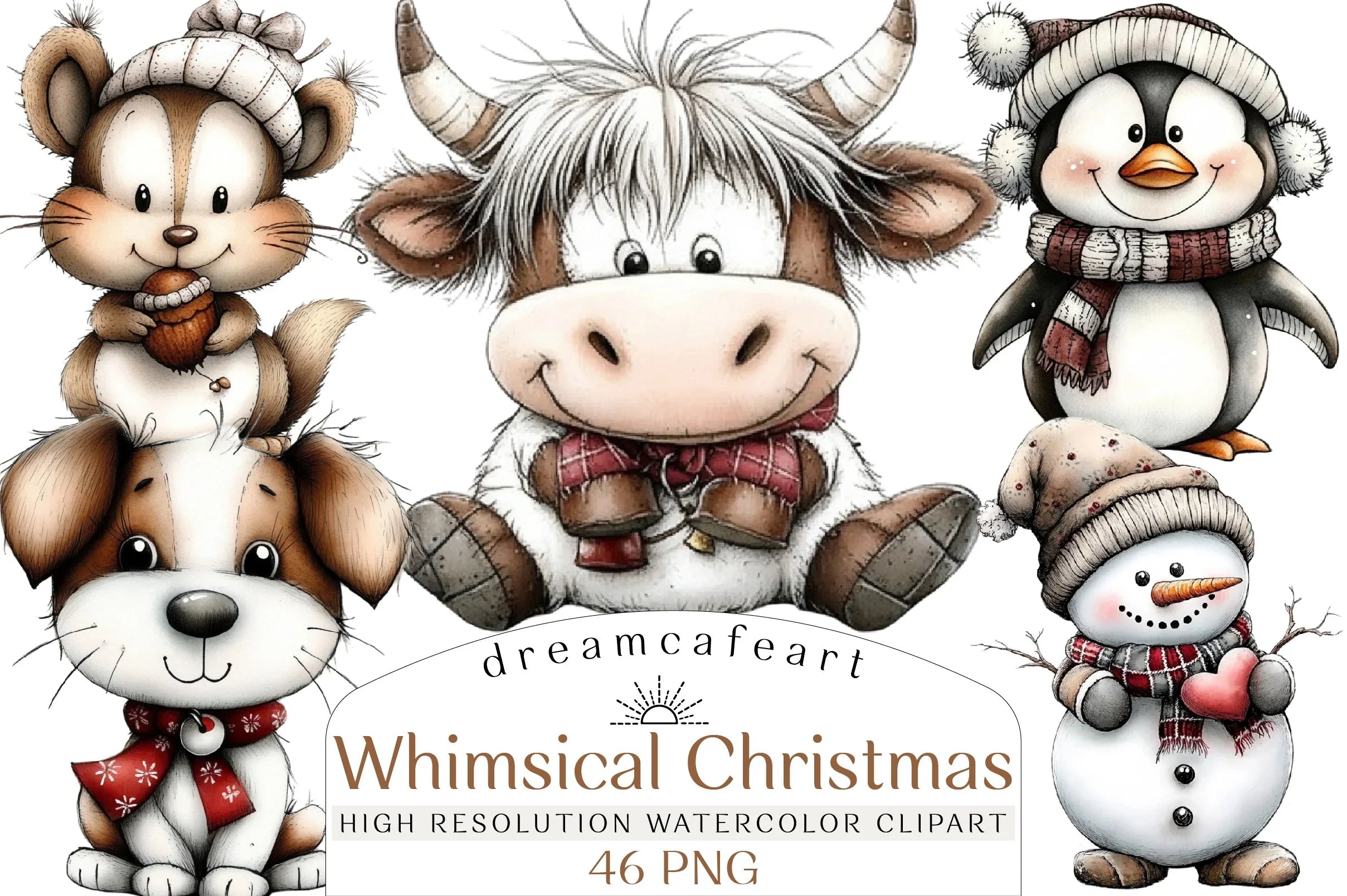 Whimsical Christmas Design Clipart Bundle - CraftNest - Digital Crafting and Art