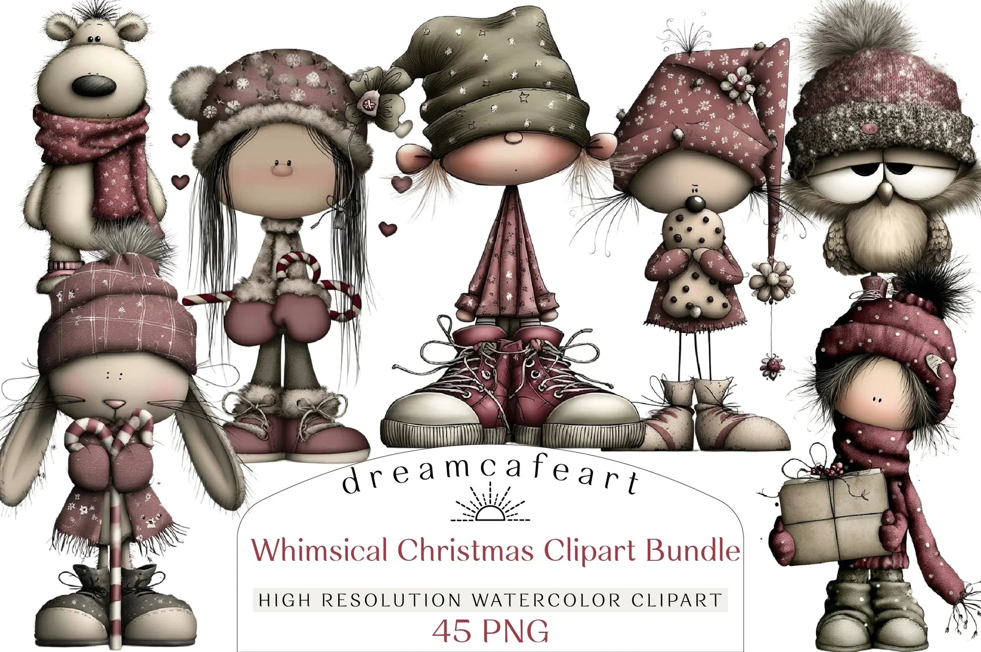 Whimsical Christmas Design Clipart Bundle - CraftNest - Digital Crafting and Art