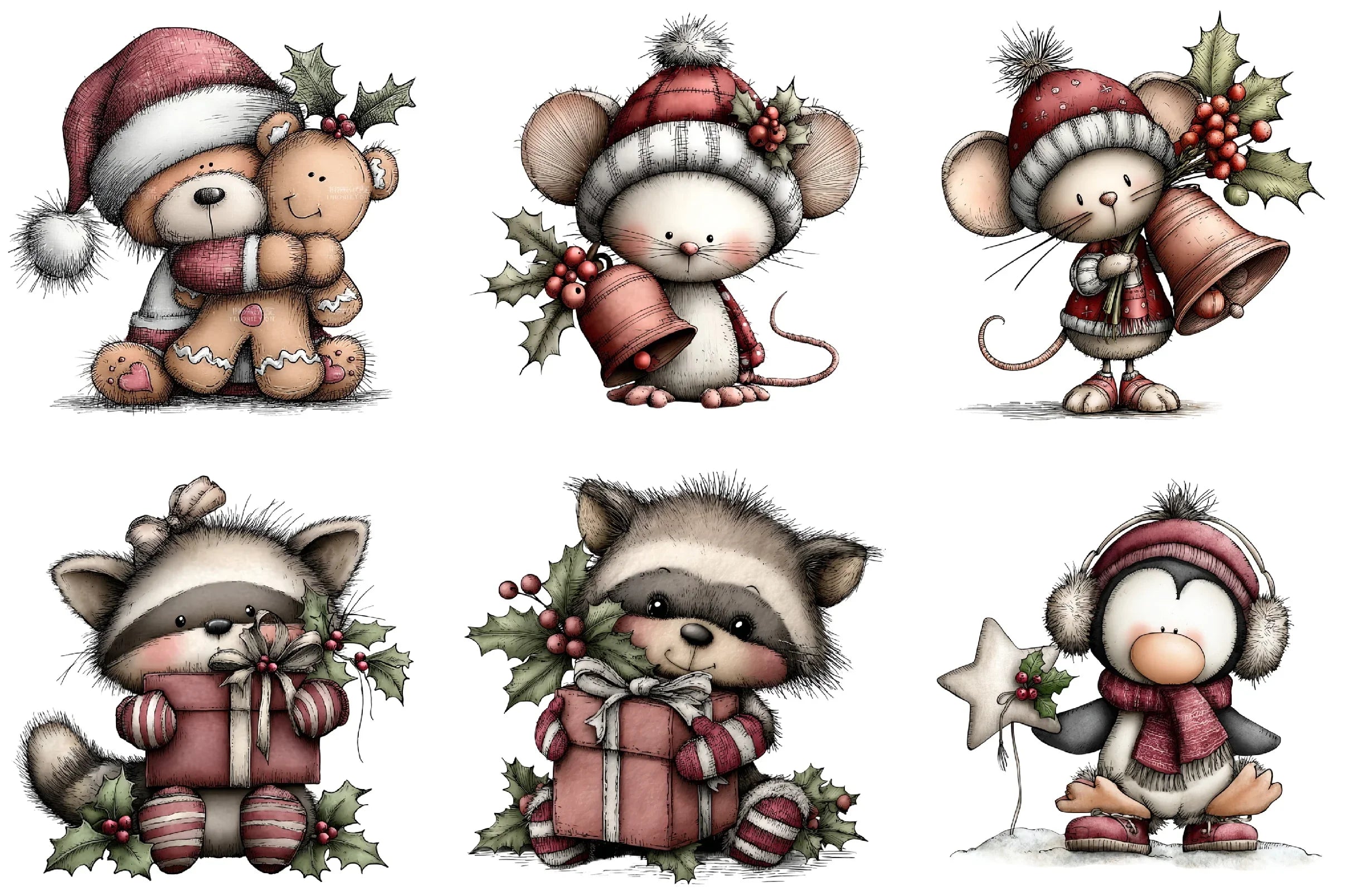 Whimsical Christmas Clipart Bundle - CraftNest - Digital Crafting and Art
