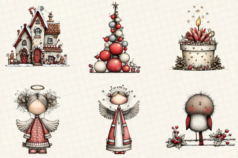 Whimsical Christmas Clipart Bundle - CraftNest - Digital Crafting and Art