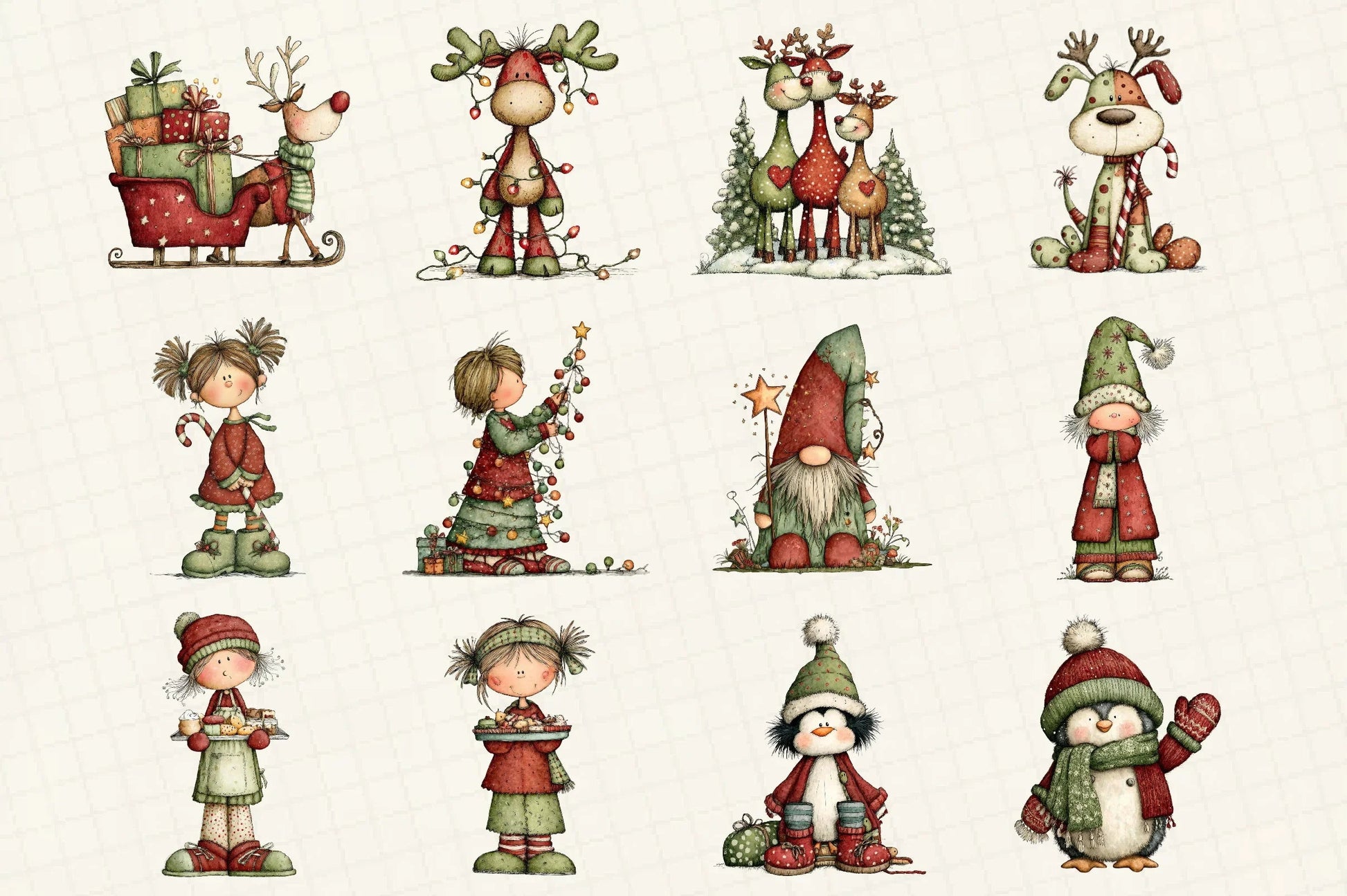 Whimsical Christmas Clipart Bundle - CraftNest - Digital Crafting and Art