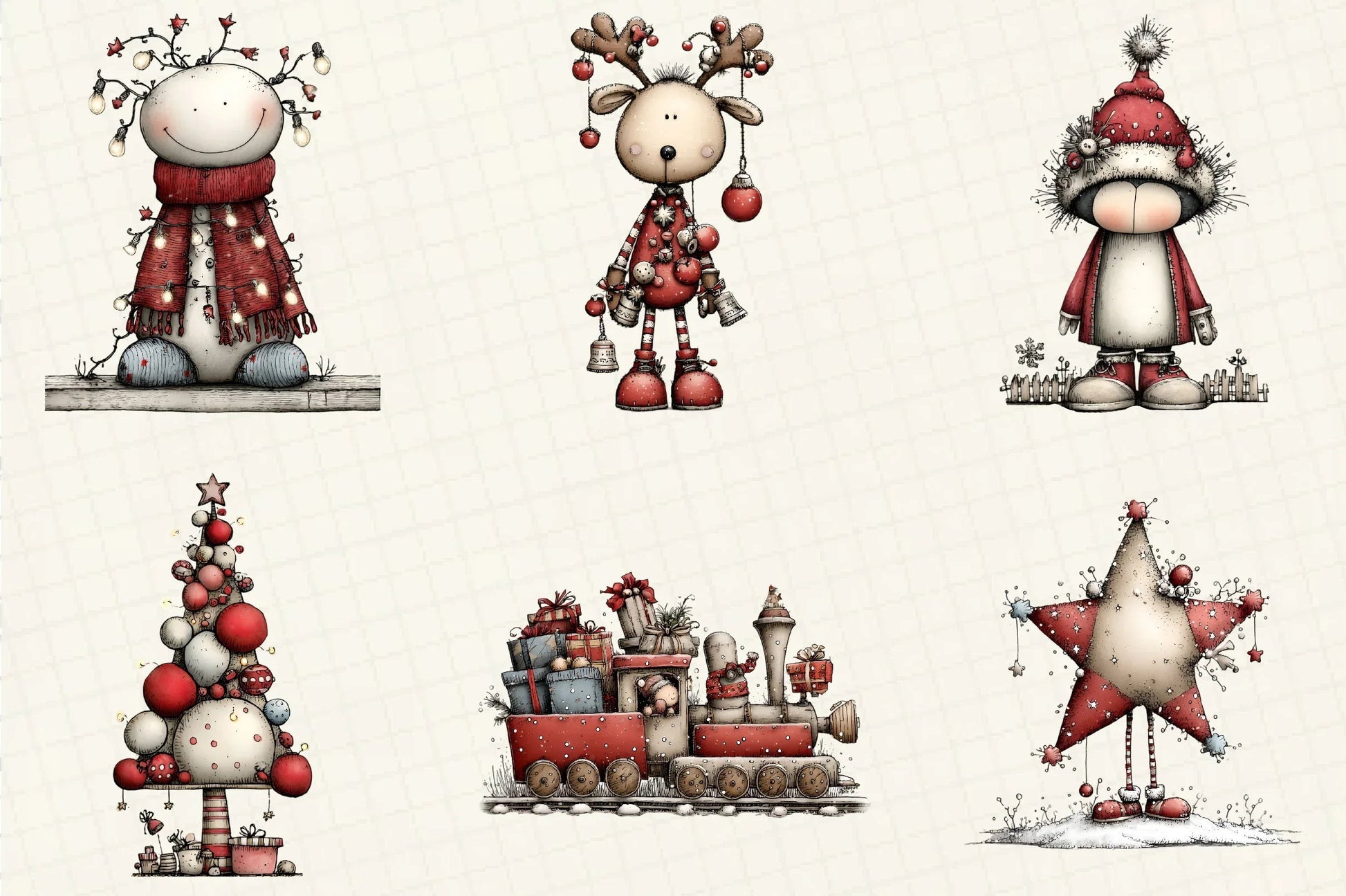 Whimsical Christmas Clipart Bundle - CraftNest - Digital Crafting and Art
