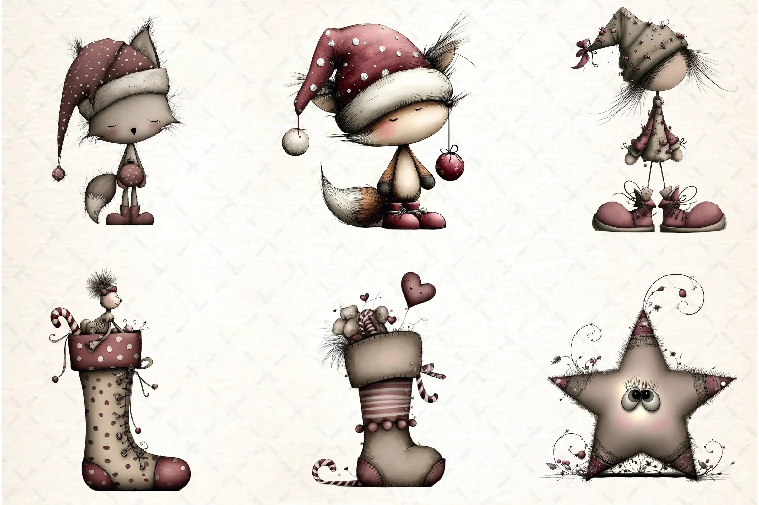 Whimsical Christmas Design Clipart Bundle - CraftNest - Digital Crafting and Art