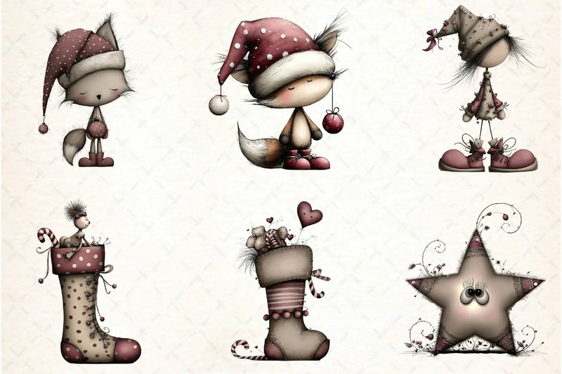Whimsical Christmas Design Clipart Bundle - CraftNest - Digital Crafting and Art