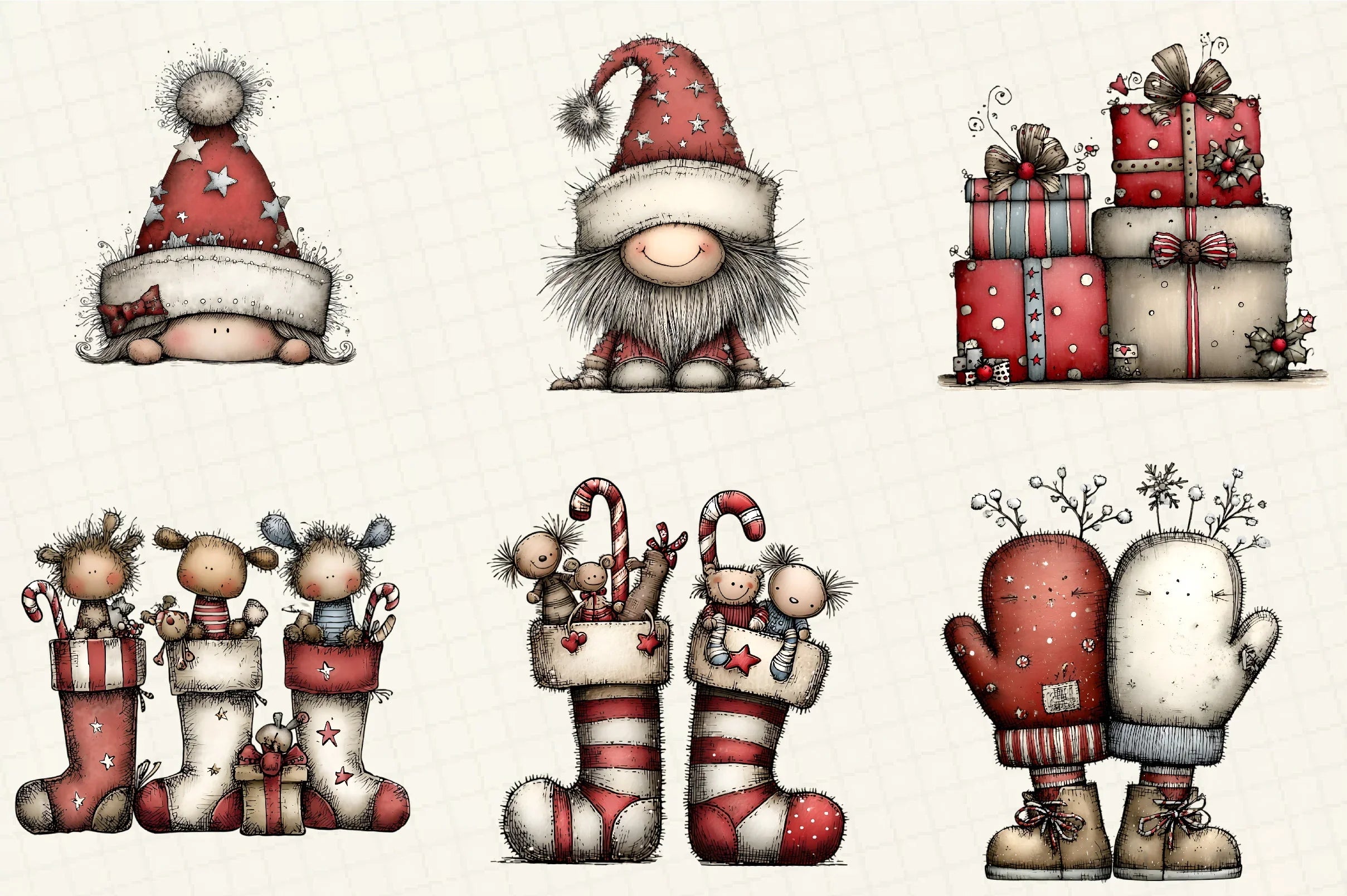 Whimsical Christmas Clipart Bundle - CraftNest - Digital Crafting and Art