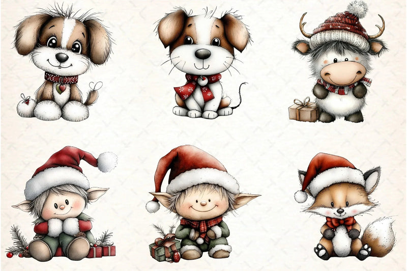 Whimsical Christmas Design Clipart Bundle - CraftNest - Digital Crafting and Art