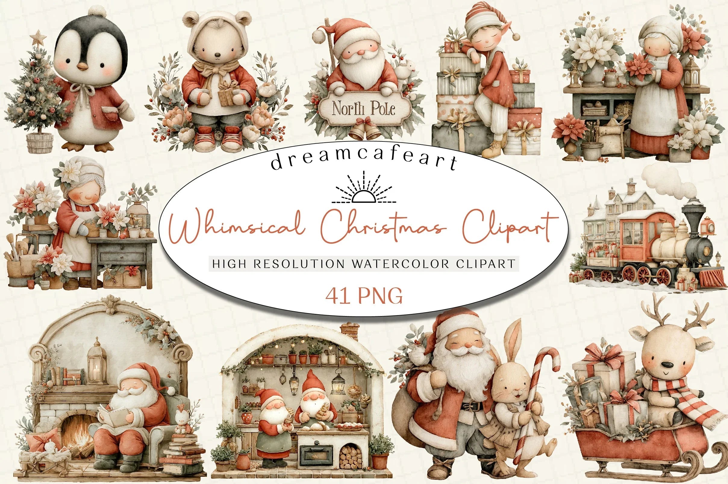 Whimsical Christmas Clipart Bundle - CraftNest - Digital Crafting and Art