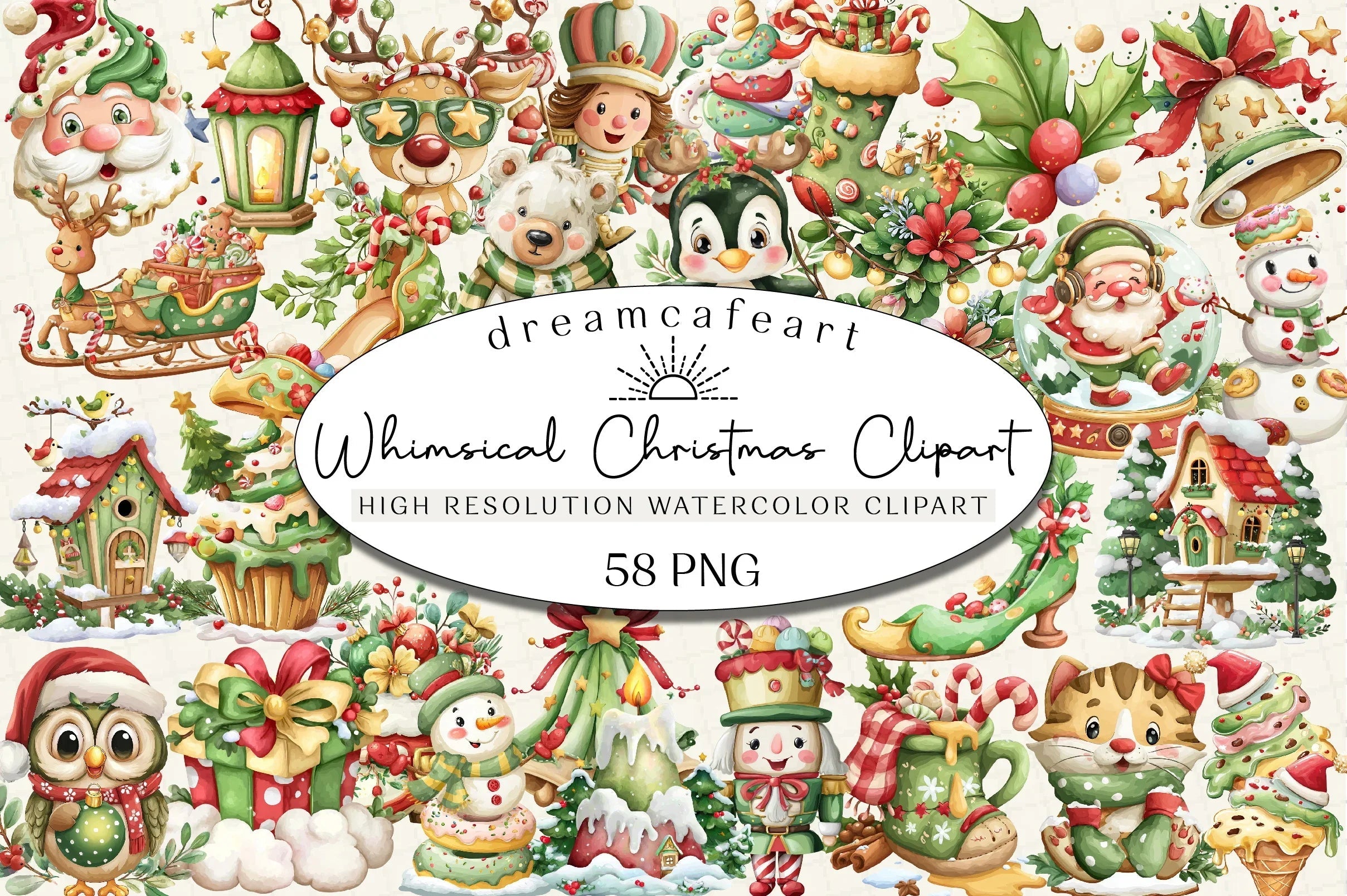 Whimsical Christmas Design Clipart Bundle - CraftNest - Digital Crafting and Art