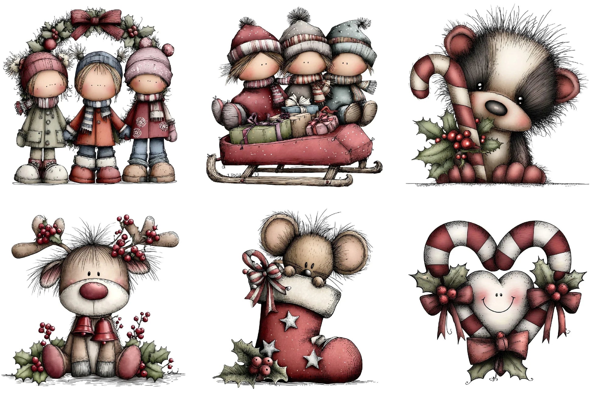 Whimsical Christmas Clipart Bundle - CraftNest - Digital Crafting and Art