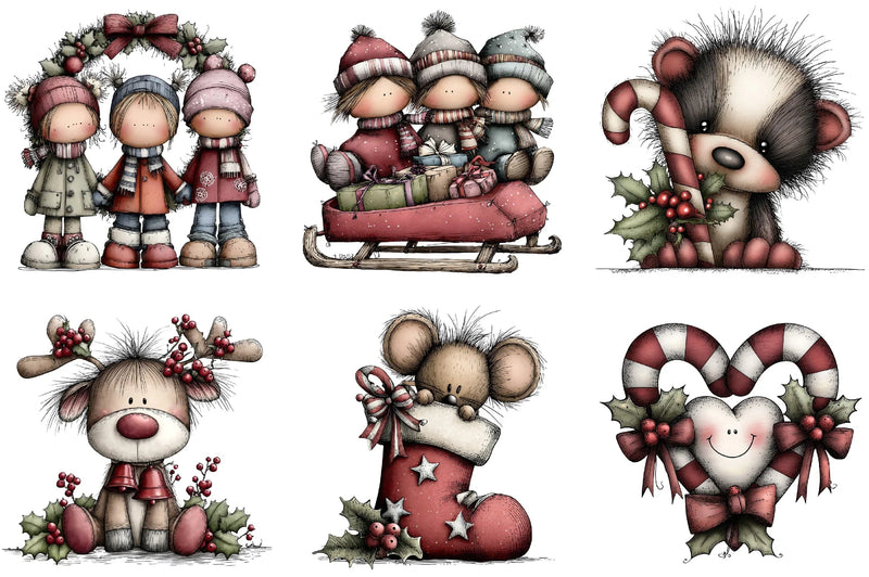 Whimsical Christmas Clipart Bundle - CraftNest - Digital Crafting and Art