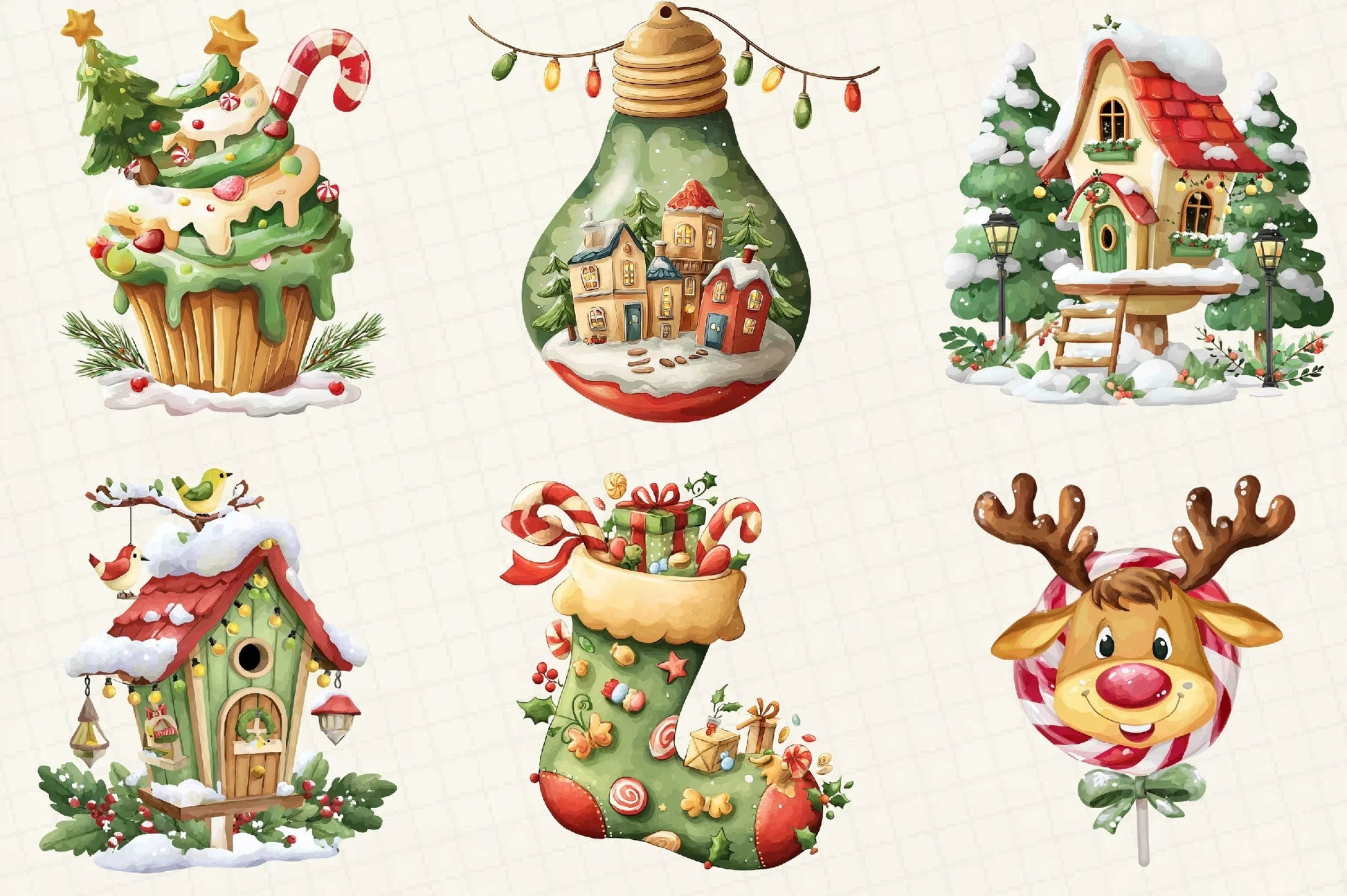 Whimsical Christmas Design Clipart Bundle - CraftNest - Digital Crafting and Art