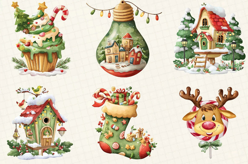 Whimsical Christmas Design Clipart Bundle - CraftNest - Digital Crafting and Art