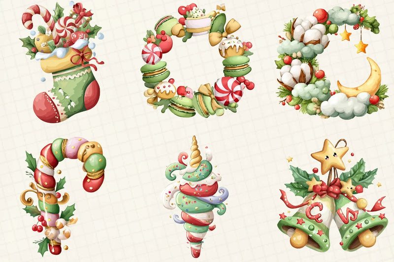 Whimsical Christmas Design Clipart Bundle - CraftNest - Digital Crafting and Art