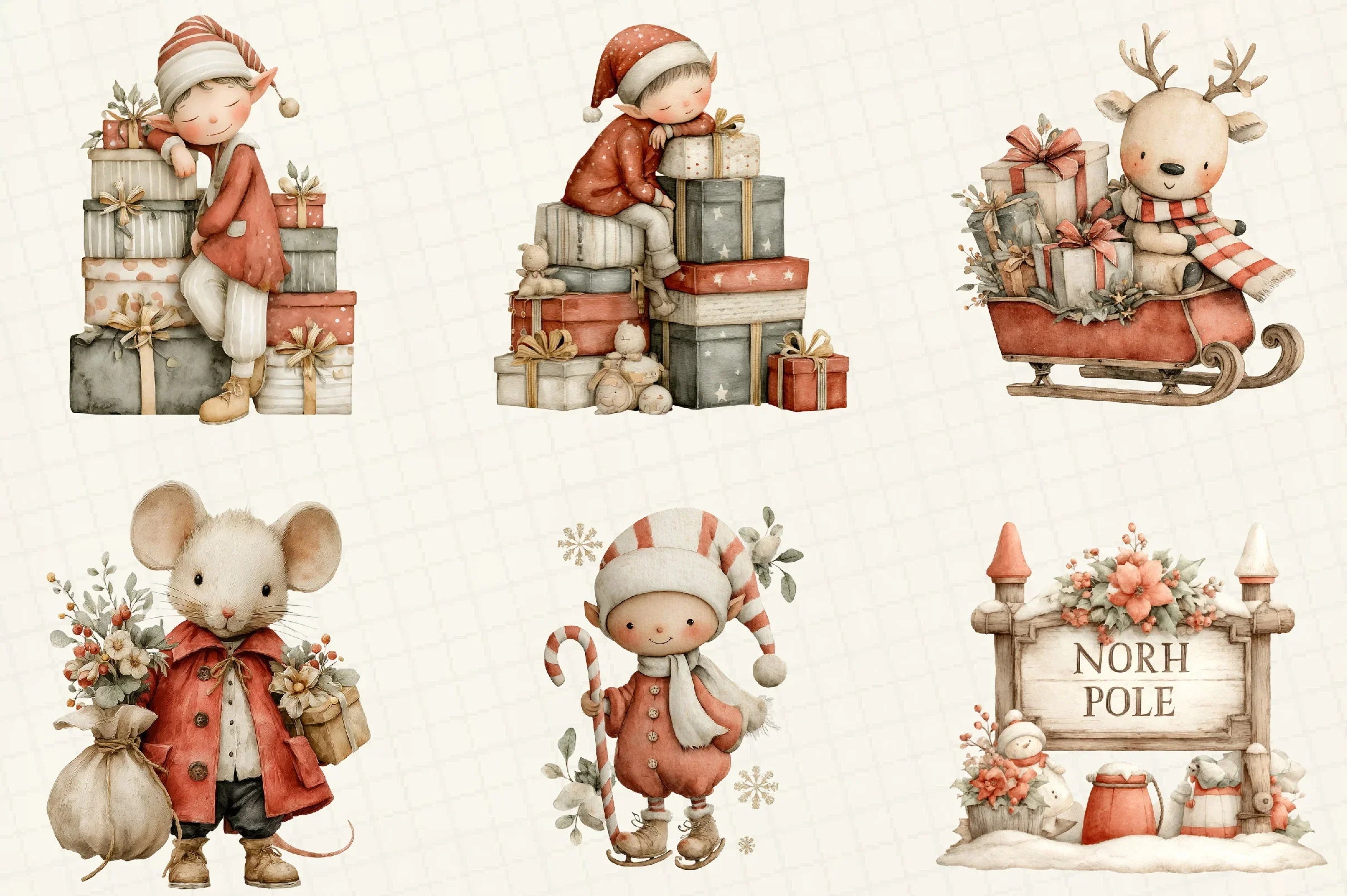Whimsical Christmas Clipart Bundle - CraftNest - Digital Crafting and Art