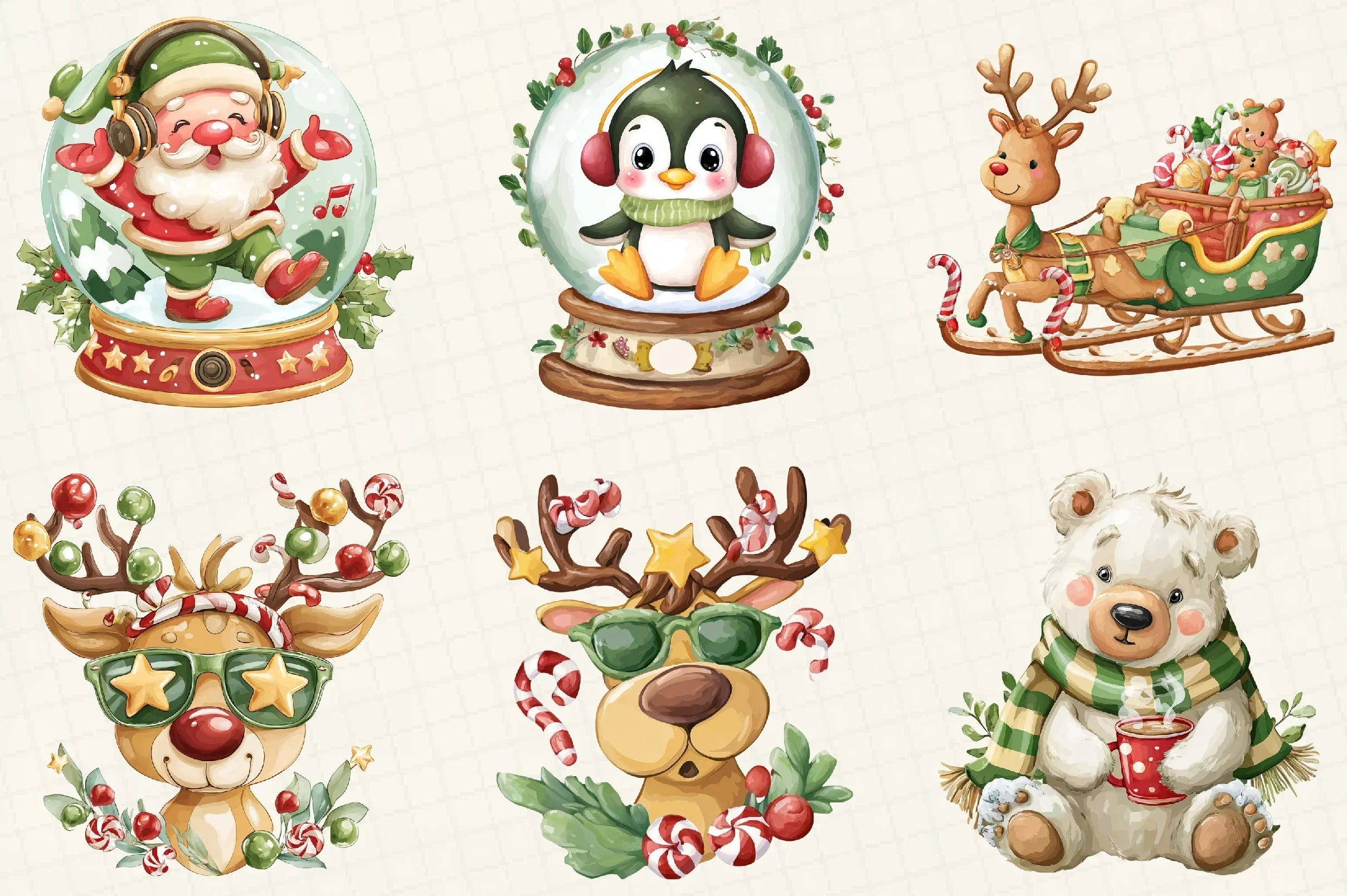 Whimsical Christmas Design Clipart Bundle - CraftNest - Digital Crafting and Art