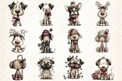 Whimsical Christmas Dog Clipart Bundle - CraftNest - Digital Crafting and Art