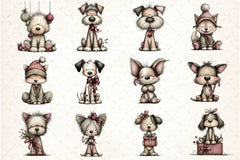 Whimsical Christmas Dog Clipart Bundle - CraftNest - Digital Crafting and Art