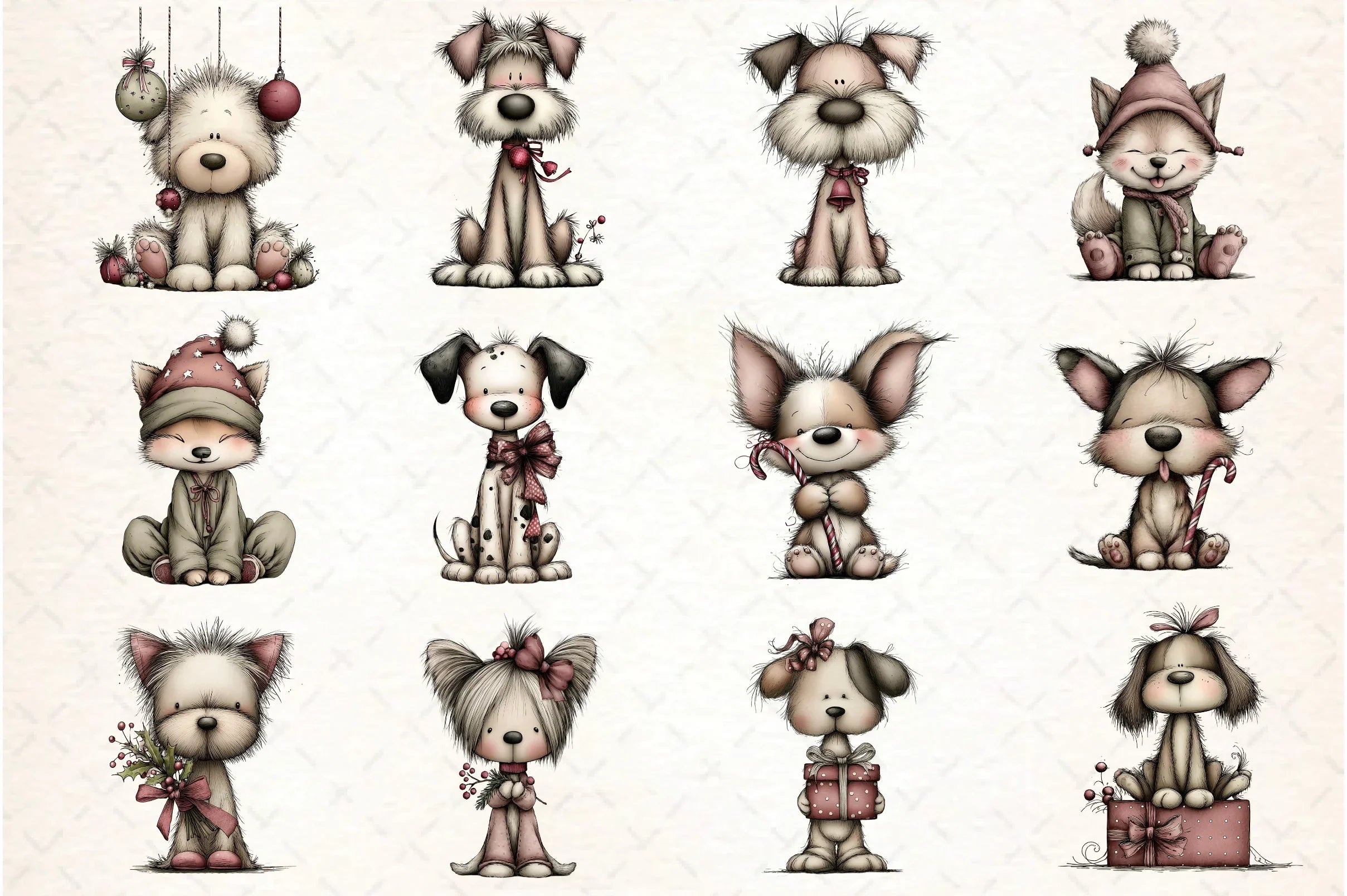 Whimsical Christmas Dog Clipart Bundle - CraftNest - Digital Crafting and Art
