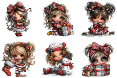 Whimsical Christmas Girl Clipart Bundle - CraftNest - Digital Crafting and Art