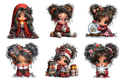 Whimsical Christmas Girl Clipart Bundle - CraftNest - Digital Crafting and Art