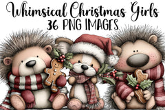 Whimsical Christmas Girls Clipart Bundle - CraftNest - Digital Crafting and Art