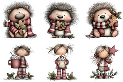 Whimsical Christmas Girls Clipart Bundle - CraftNest - Digital Crafting and Art