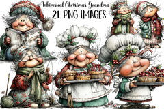 Whimsical Christmas Grandma Clipart Bundle - CraftNest - Digital Crafting and Art