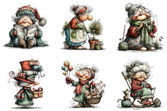 Whimsical Christmas Grandma Clipart Bundle - CraftNest - Digital Crafting and Art