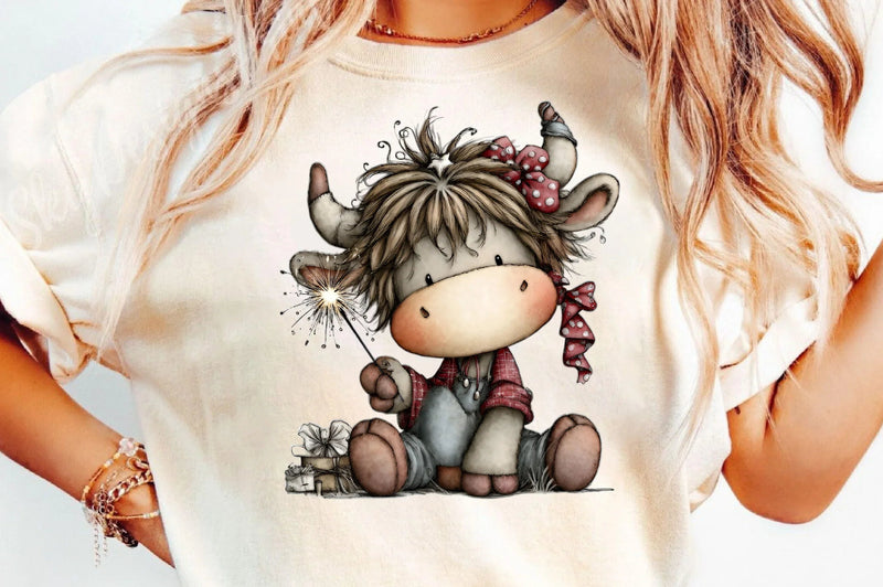 Whimsical Christmas Highland Cow Clipart Bundle - CraftNest - Digital Crafting and Art