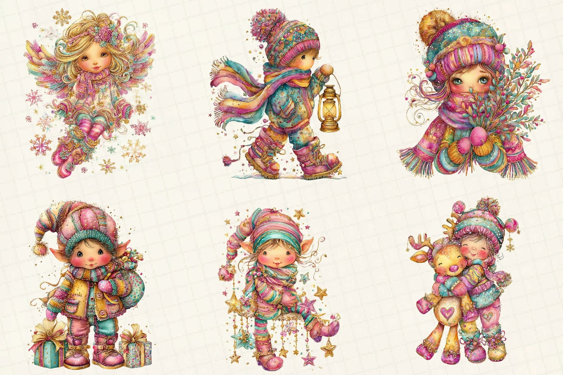 Whimsical Christmas Kids Clipart Bundle - CraftNest - Digital Crafting and Art
