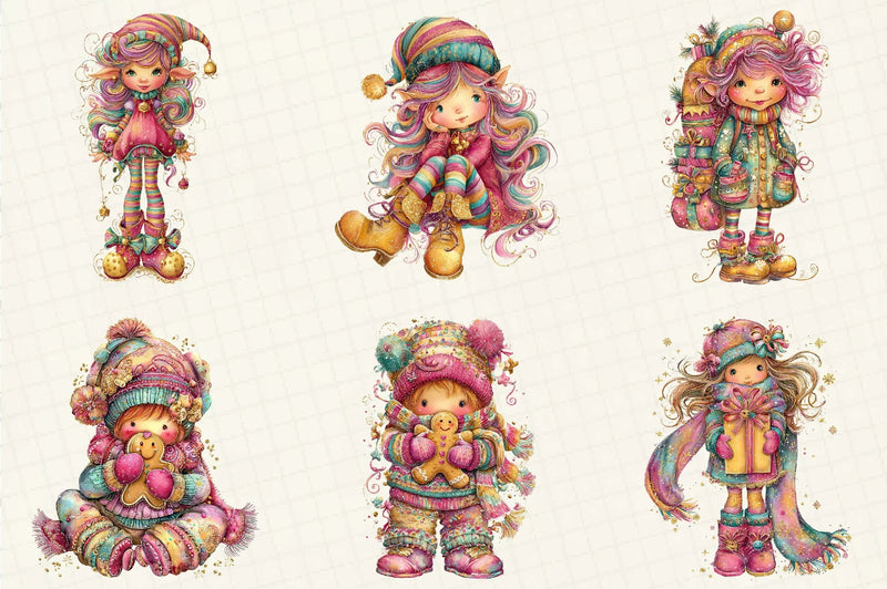 Whimsical Christmas Kids Clipart Bundle - CraftNest - Digital Crafting and Art