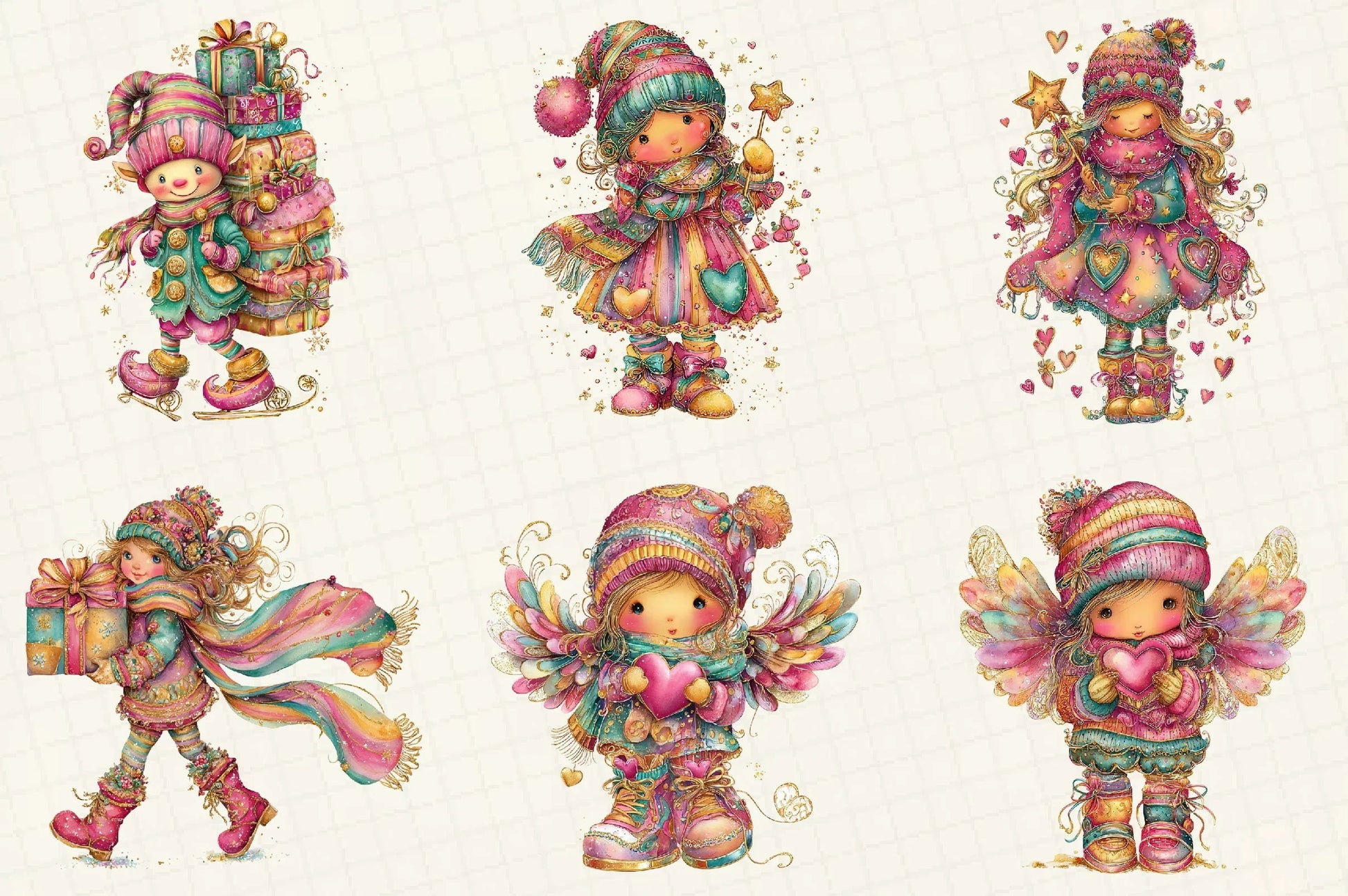 Whimsical Christmas Kids Clipart Bundle - CraftNest - Digital Crafting and Art