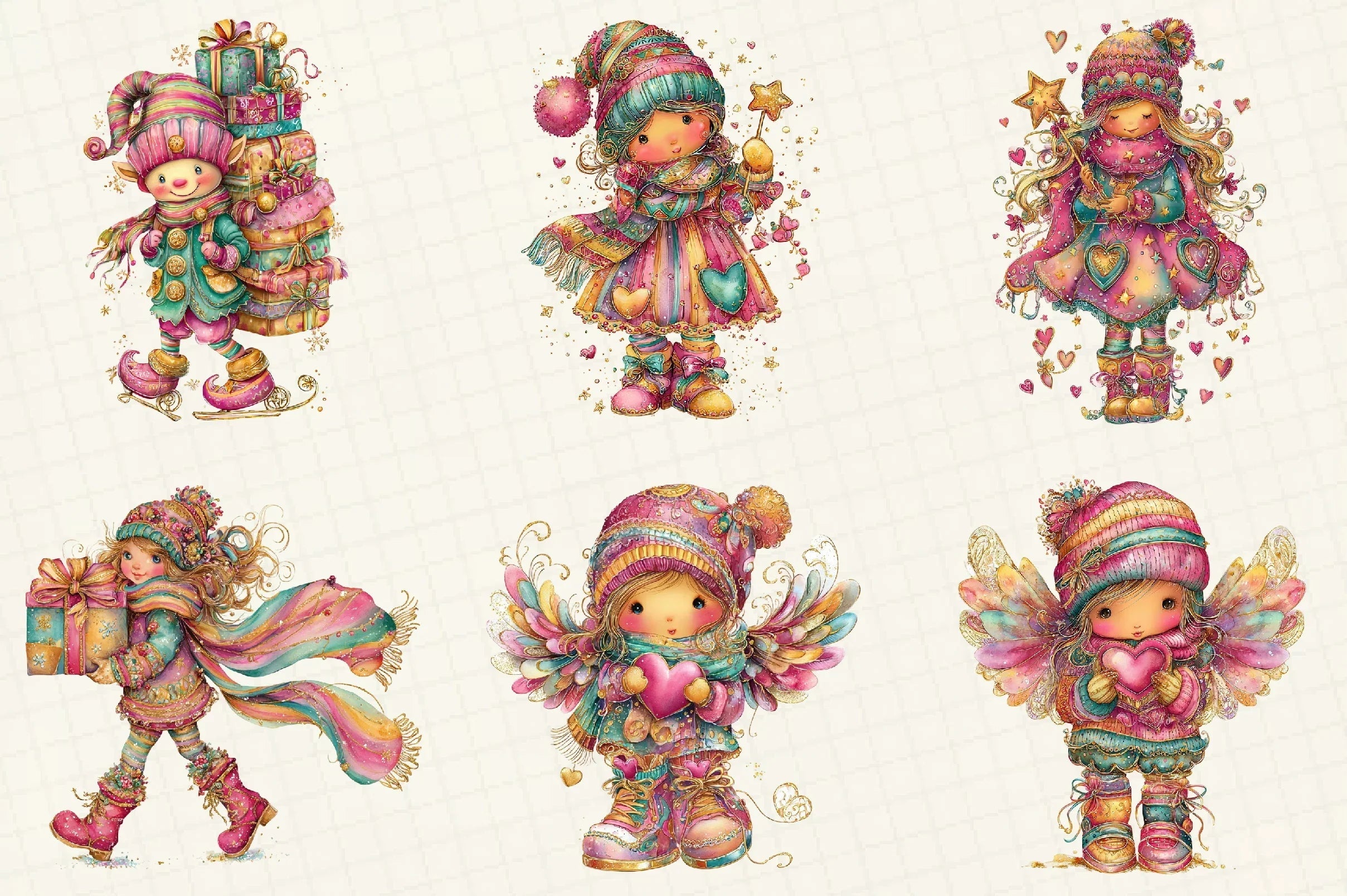 Whimsical Christmas Kids Clipart Bundle - CraftNest - Digital Crafting and Art