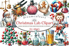 Whimsical Christmas Lab Clipart Bundle - CraftNest - Digital Crafting and Art