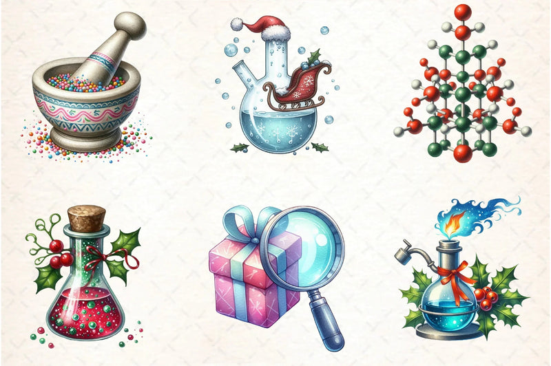 Whimsical Christmas Lab Clipart Bundle - CraftNest - Digital Crafting and Art